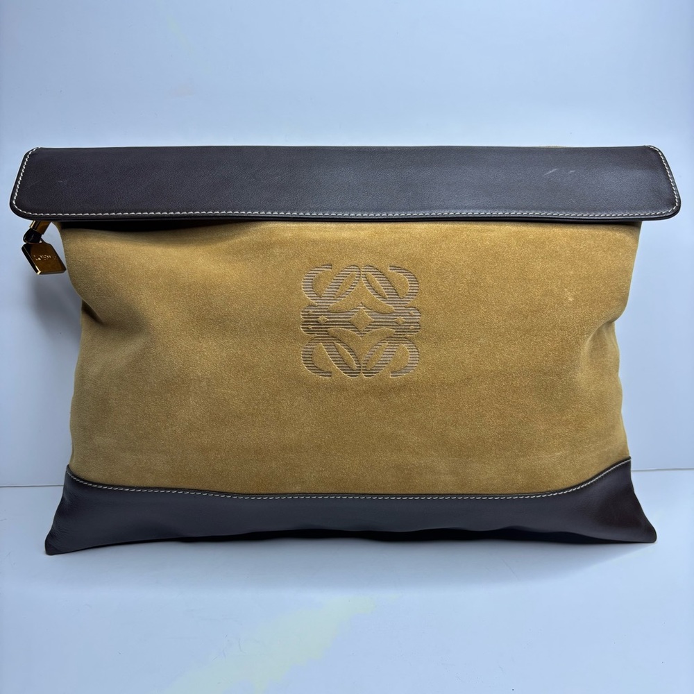 Loewe Brown and Tan Clutch